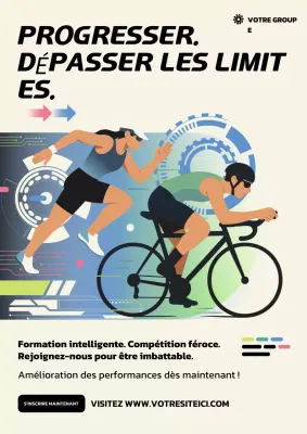 Affiche publicitaire sportive moderne beige