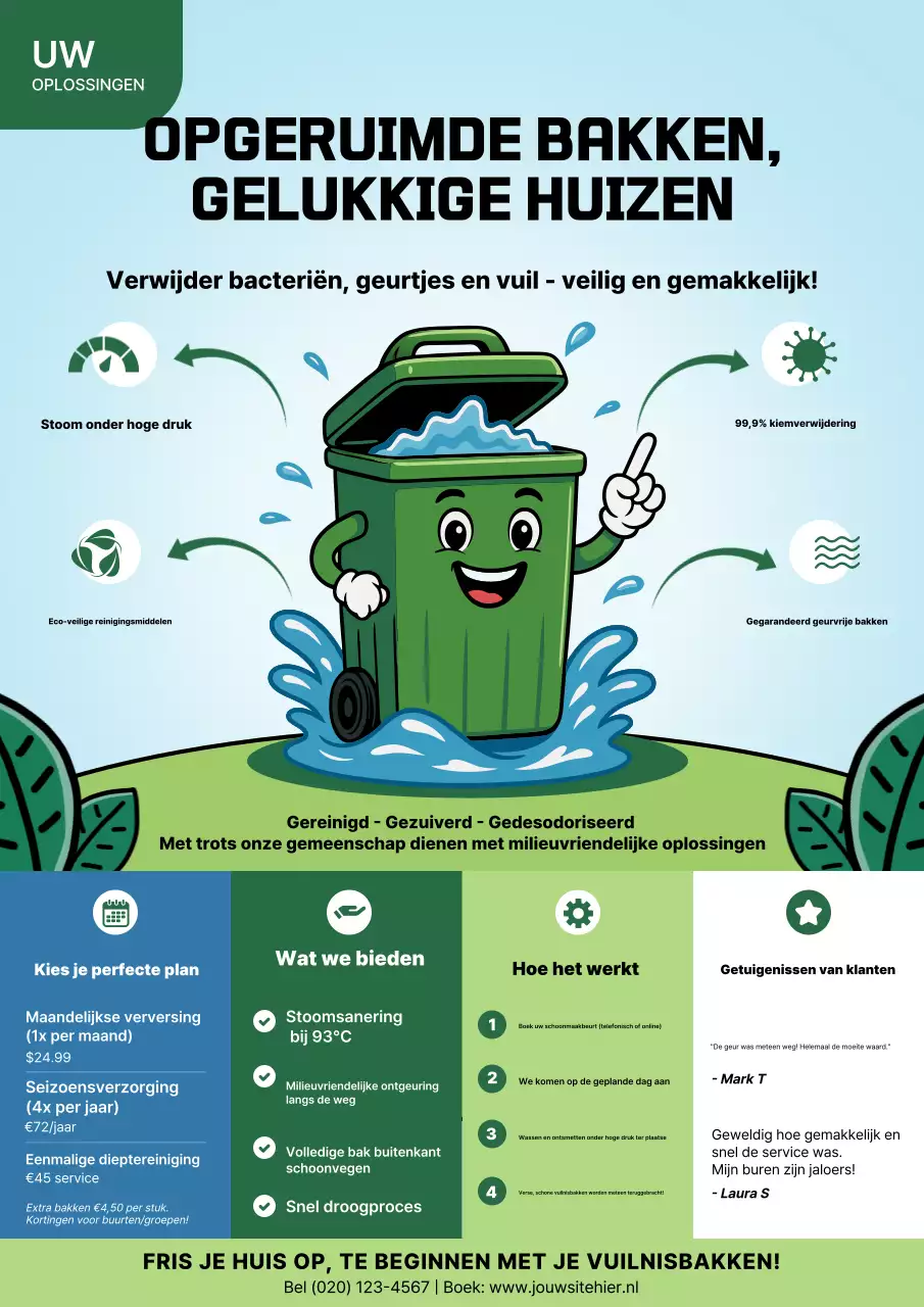 Groene moderne schoonmaakreclameposter