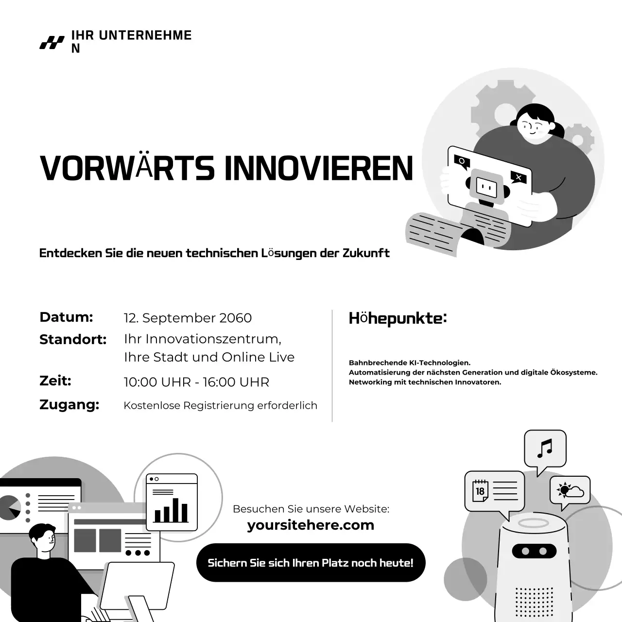 Ankündigungsplakat für Black Modern Tech-Events