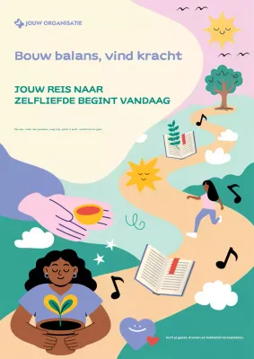 Kleurrijke moderne zelfzorggidsposter