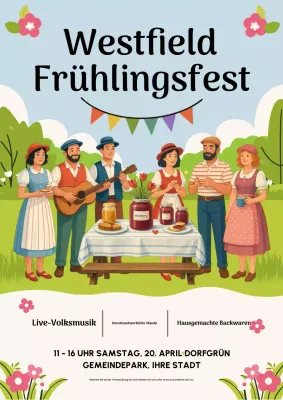 Grünes traditionelles Frühlingsereignisplakat