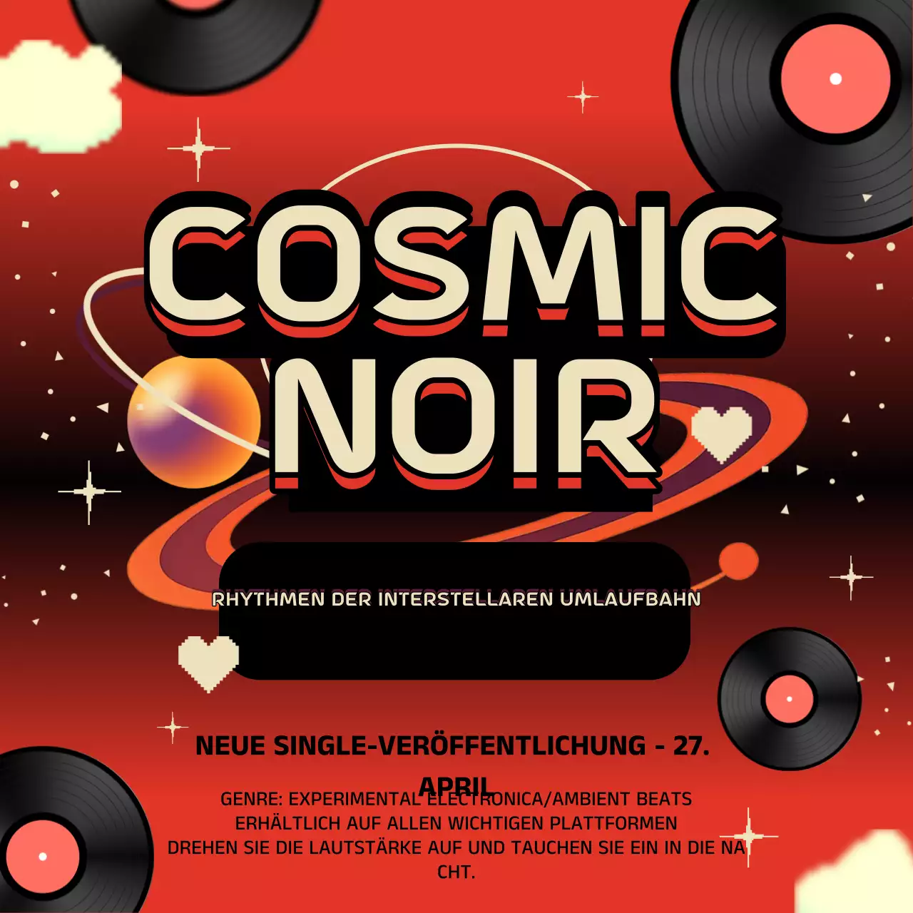 Red Retro Music Ankündigung Social Media Post