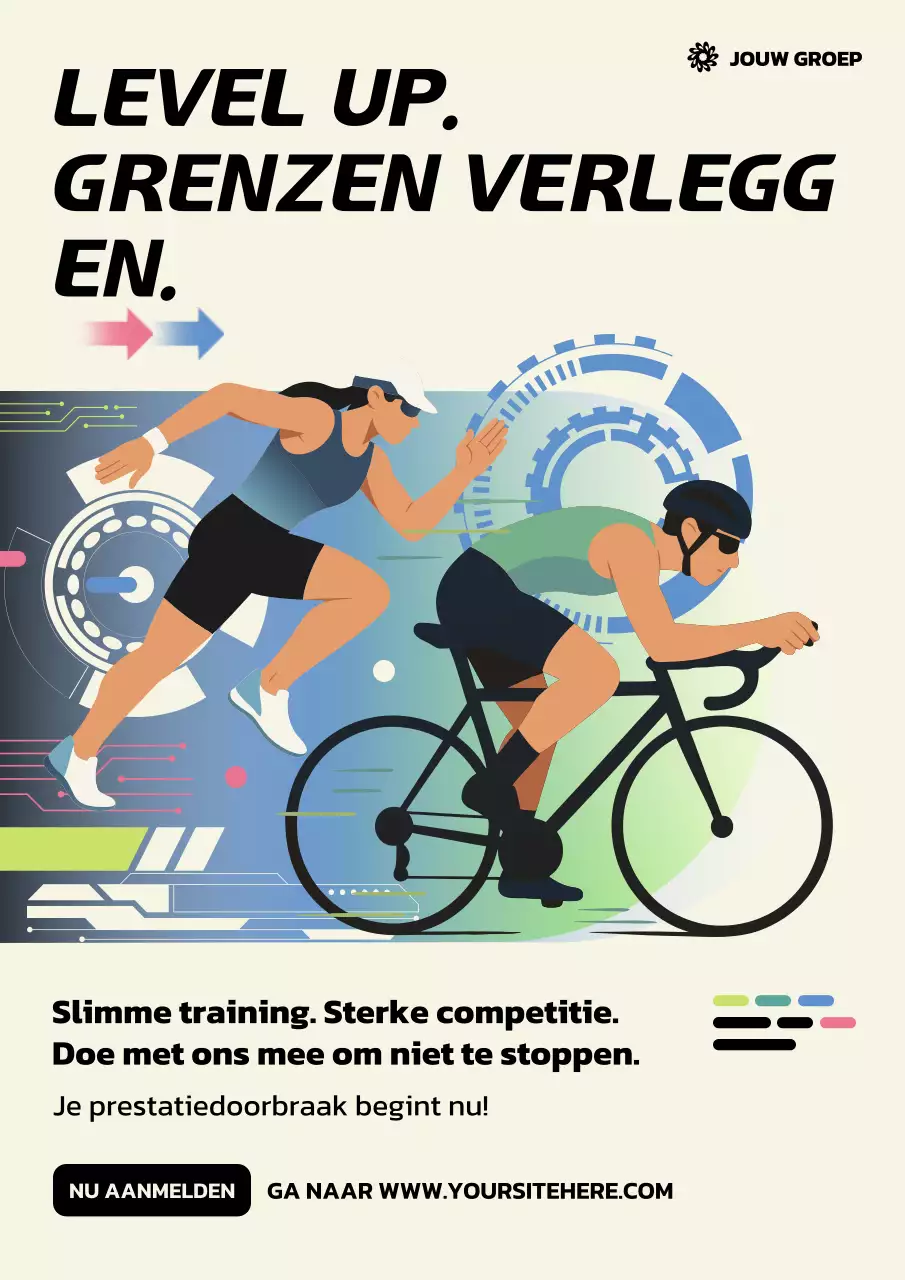 Beige moderne sportreclameposter