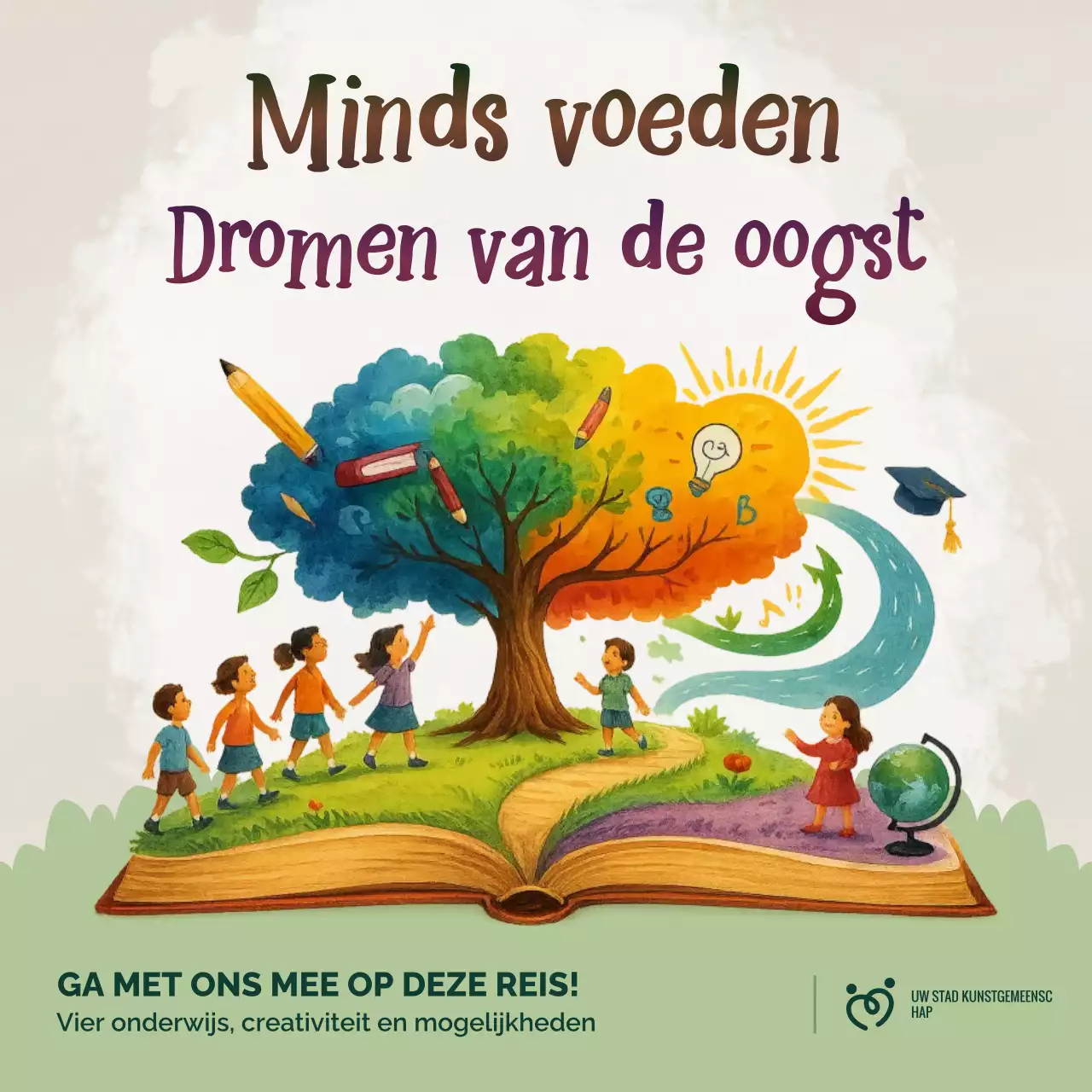 Uitnodiging voor sociale media voor Rainbow Artistic Education