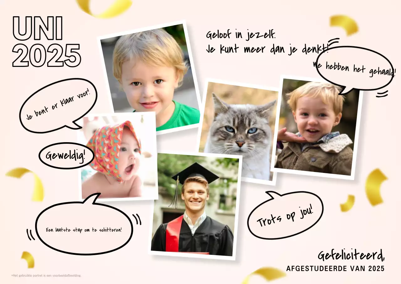 Beige creatieve afstudeerkaartposter