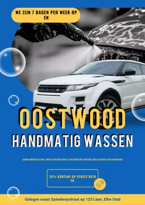 Blauwe Moderne Autowas Promotie