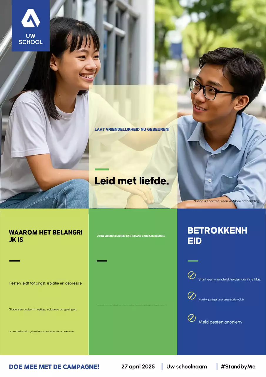 Poster van de Groene Moderne Vriendelijkheidscampagne
