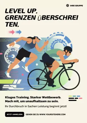 Beiges modernes Sportwerbeplakat