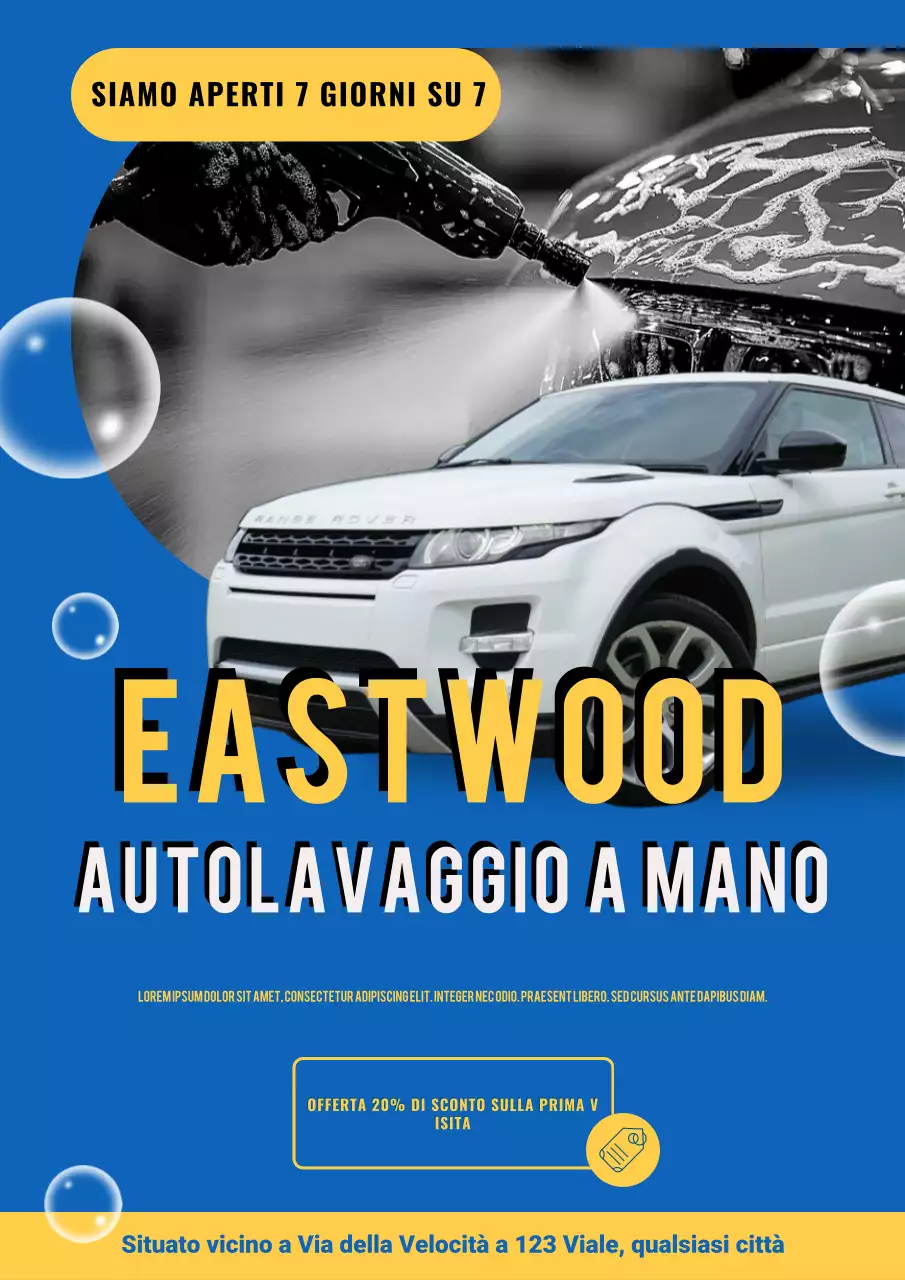Promozione Blue Modern Car Wash