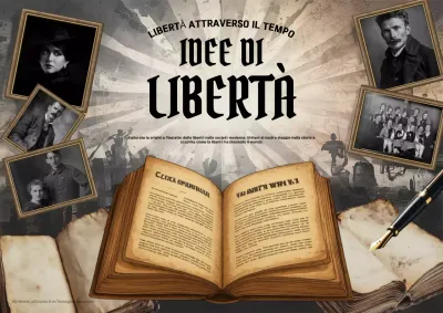 Manifesto della mostra storica vintage beige