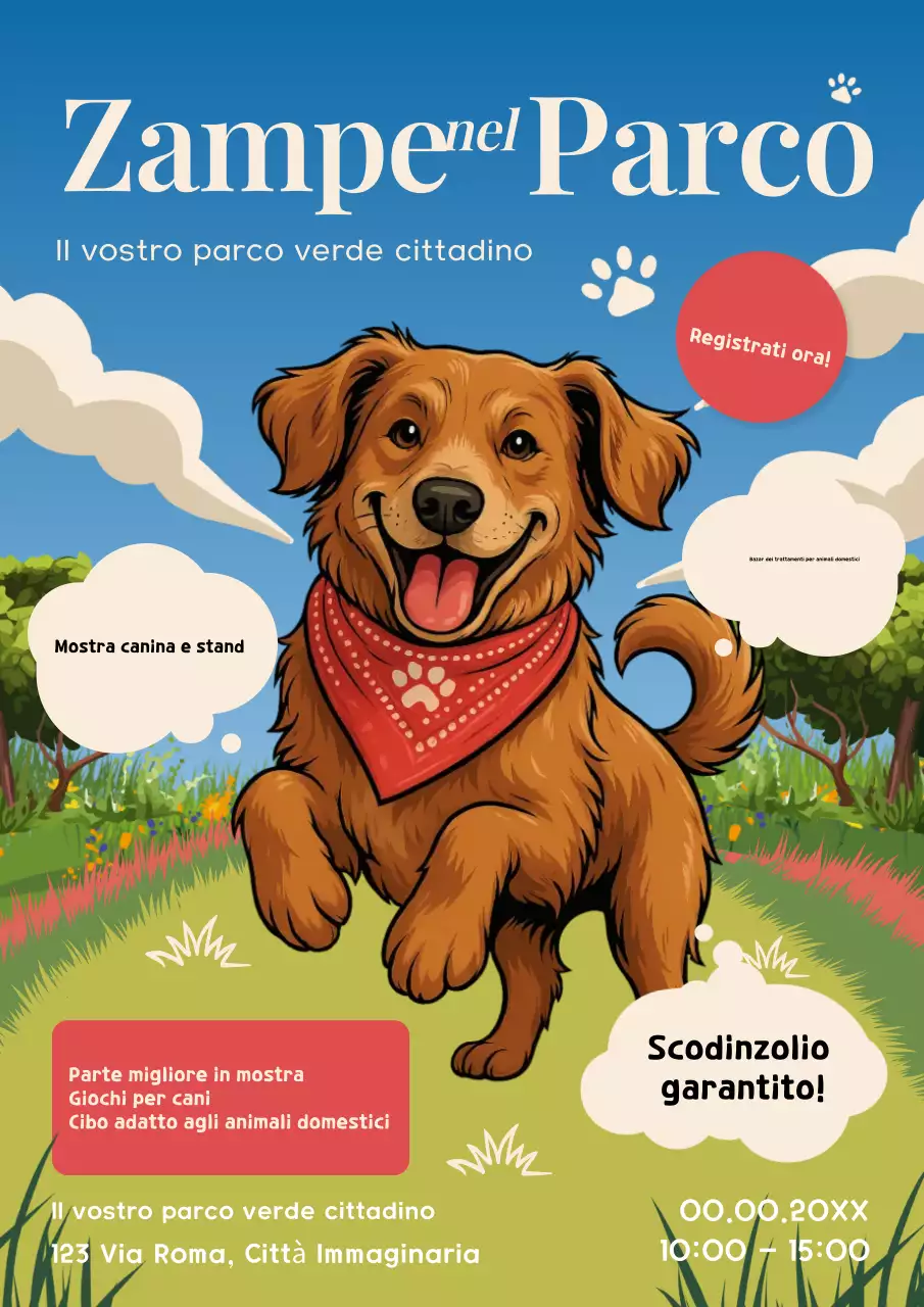 Manifesto dell'invito all'evento Blue Playful Dog