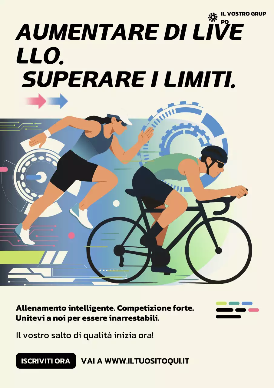 Manifesto pubblicitario sportivo moderno beige