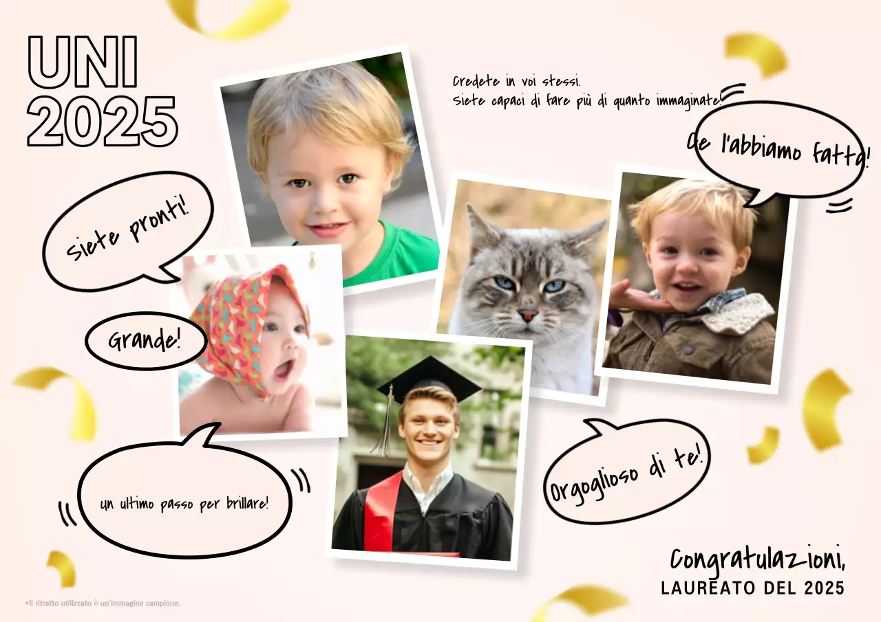 Poster creativo beige per biglietti di laurea