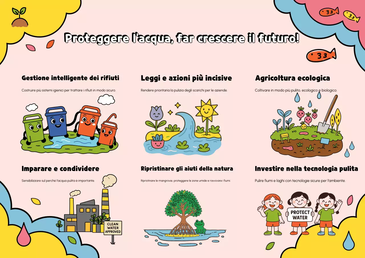 Manifesto creativo e colorato per l'annuncio ambientale