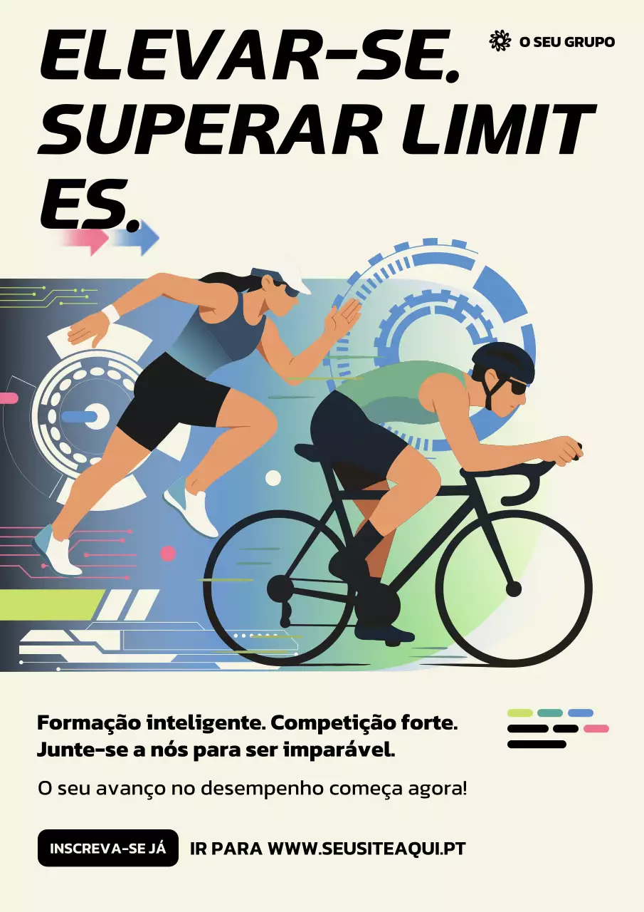 Cartaz de propaganda esportiva moderna bege