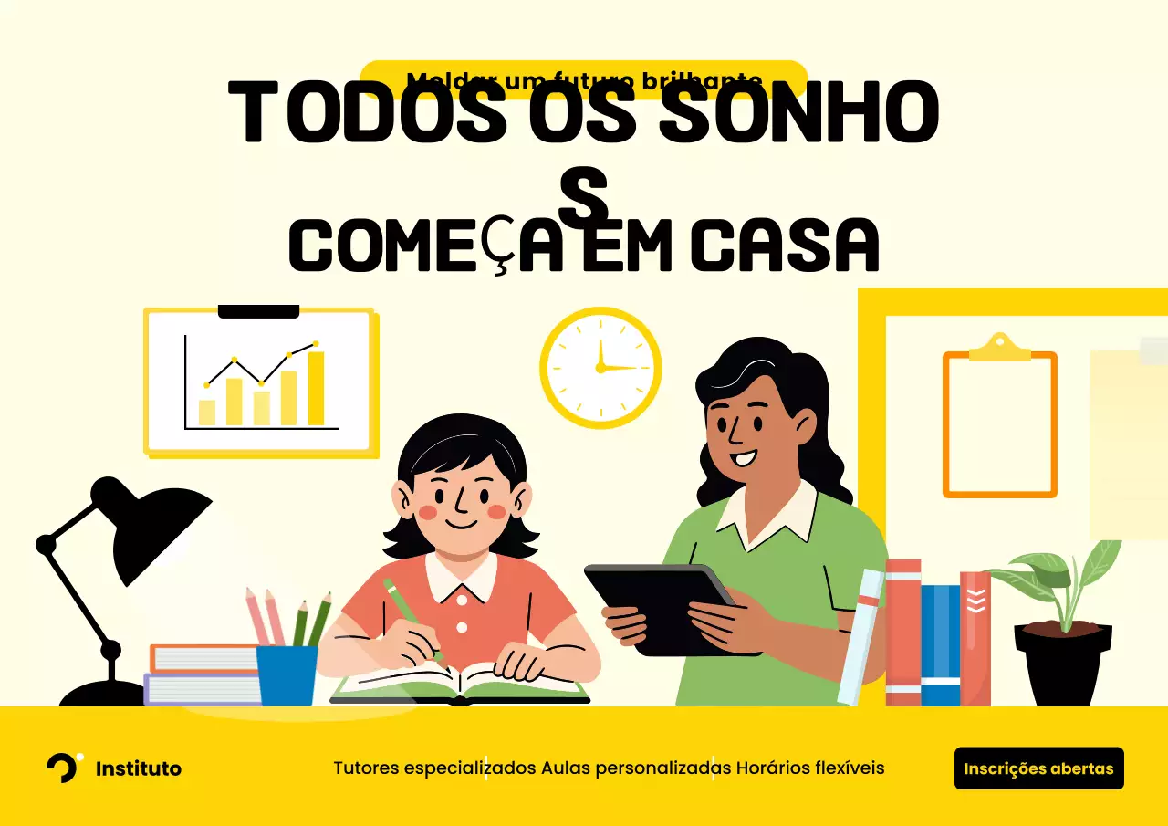 Cartaz de propaganda de educação moderna amarela