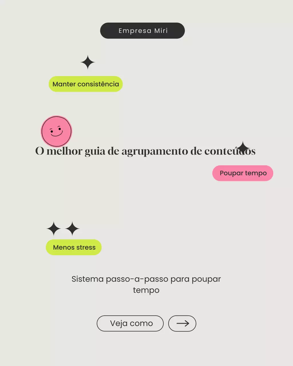 Guia de agrupamento de conteúdo moderno preto - Carrossel de postagens do Instagram
