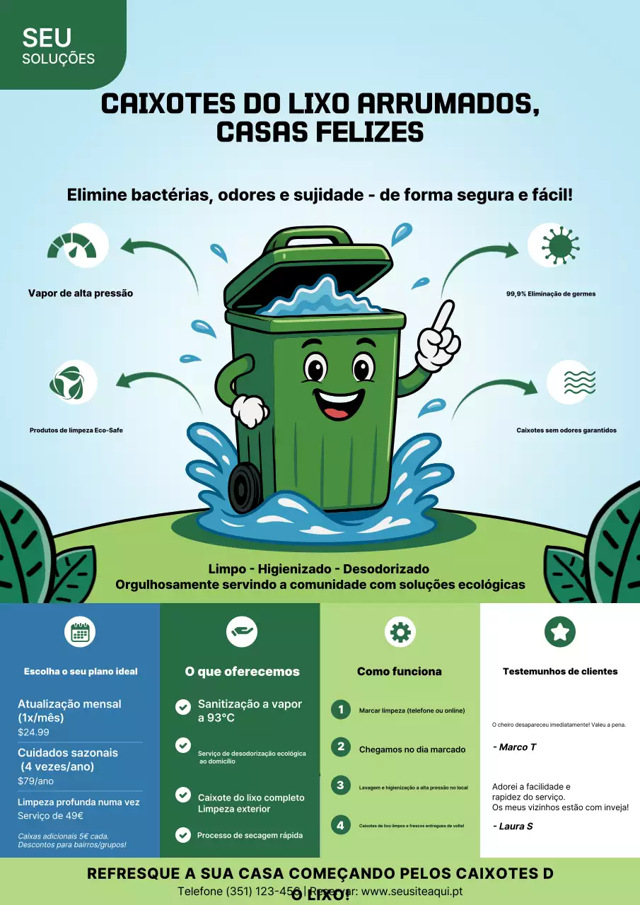 Cartaz de propaganda de limpeza moderna e verde