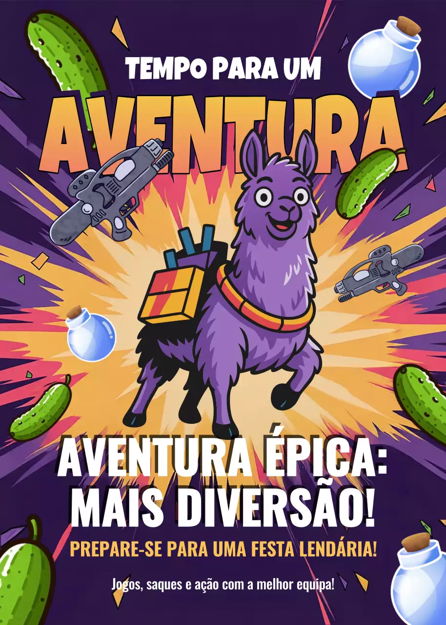 Convite Promocional da Purple Comics Adventure