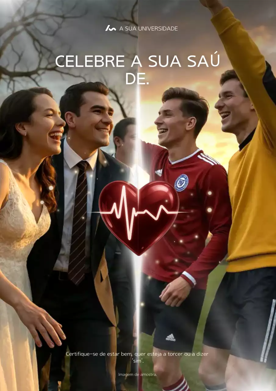 Cartaz vermelho de promoção da saúde moderna