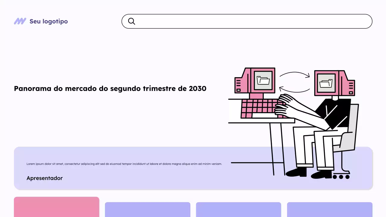 Apresentação da Visão Geral do Mercado Moderno Roxo