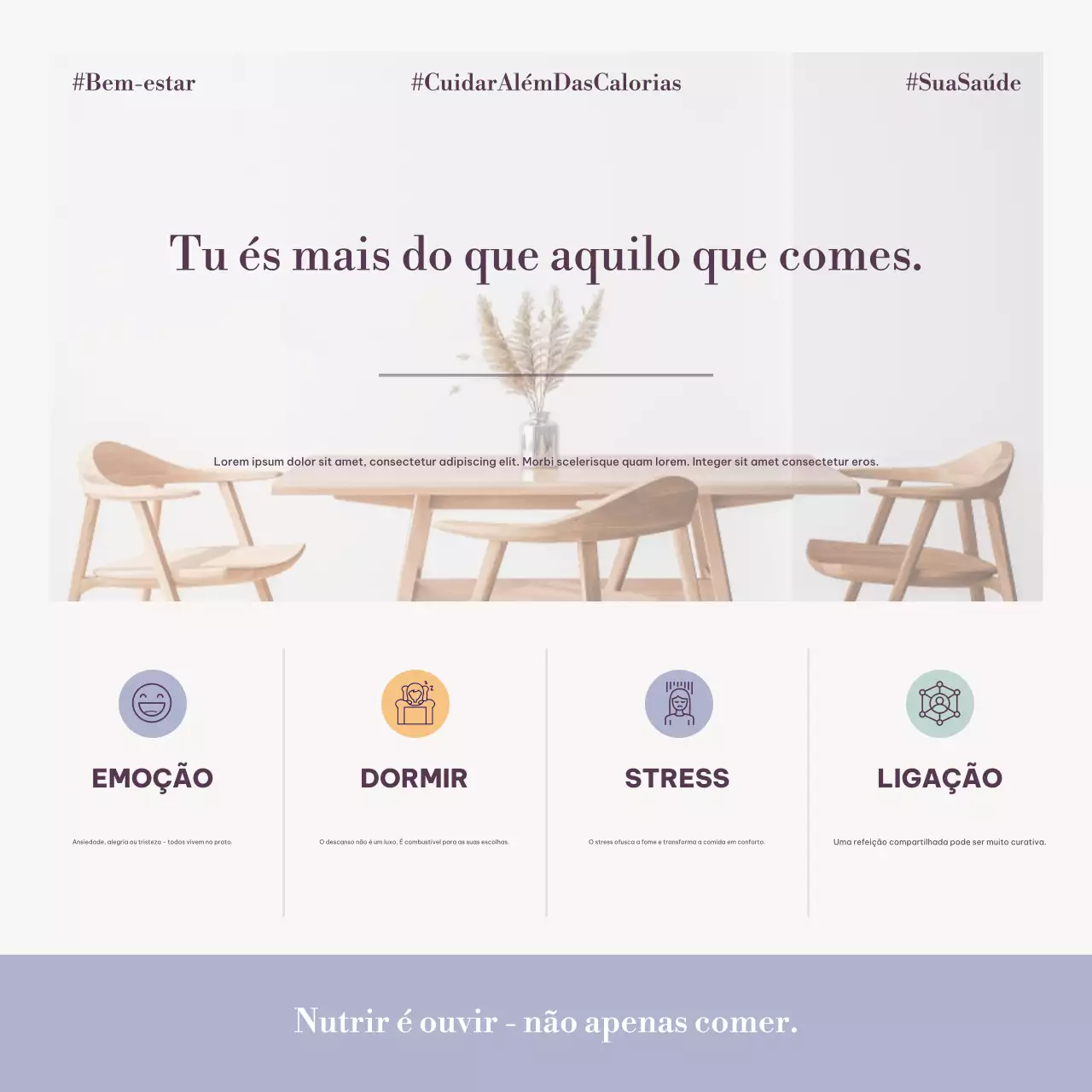 Guia de Bem-Estar Minimalista Bege Quadrado para Mídias Sociais