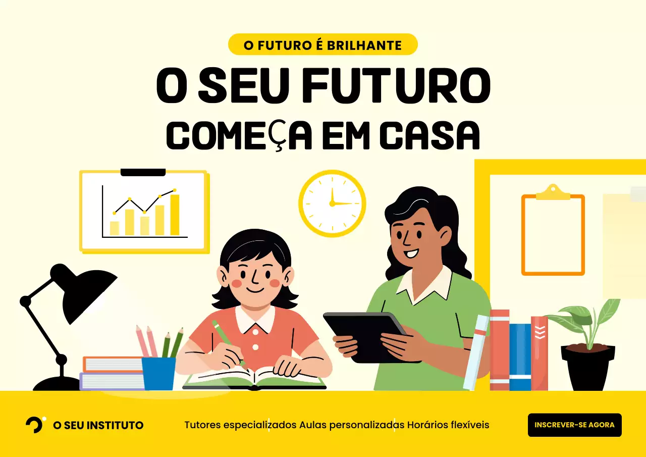 Cartaz de propaganda de educação moderna amarela