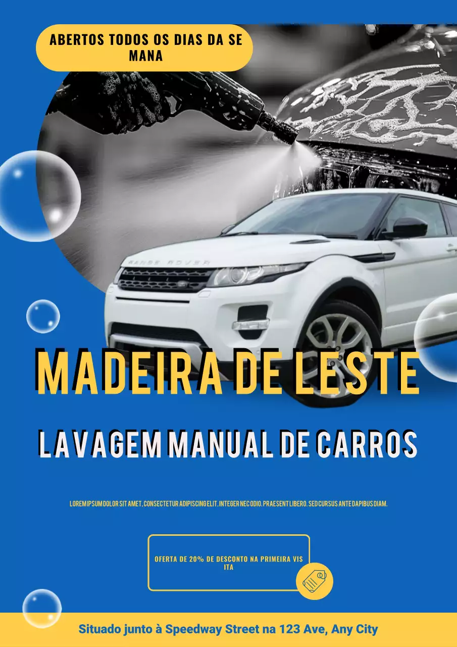 Promoção Lavagem de Carros Blue Modern