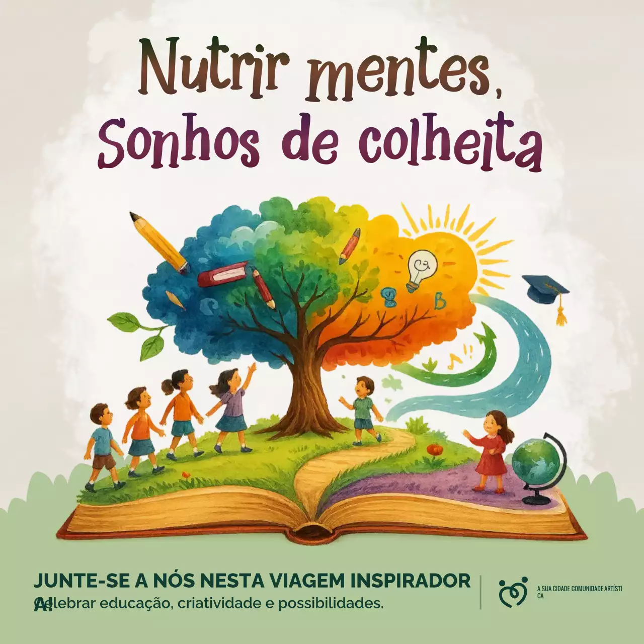 Convite para Educação Artística Arco-Íris - Postagem em Mídias Sociais