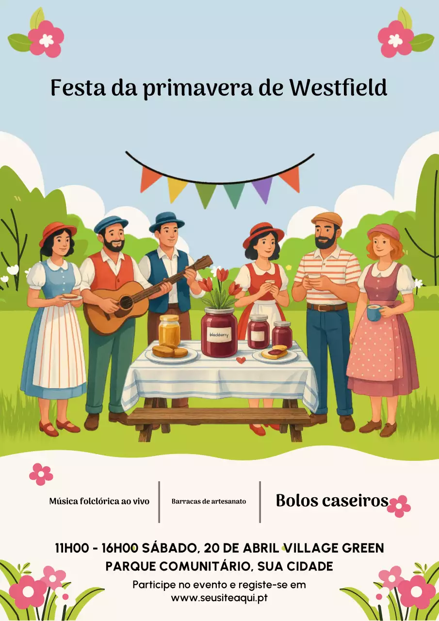 Cartaz Verde Tradicional para o Evento da Primavera