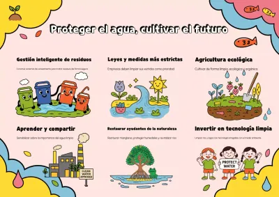 Cartel ambiental creativo y colorido