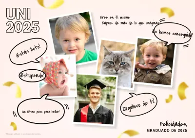 Póster de tarjeta de graduación creativa en beige