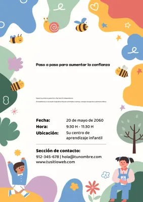 Cartel de anuncio de evento para niños juguetones y coloridos