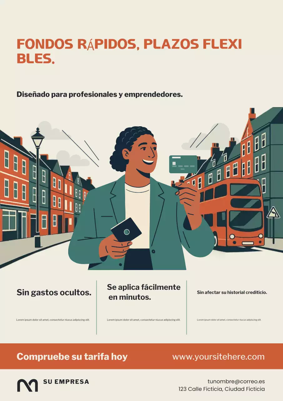 Cartel de promoción financiera moderna de Orange