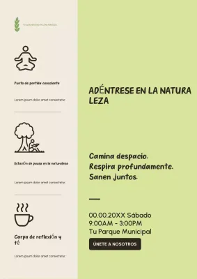 Cartel del evento "Naturaleza minimalista verde"