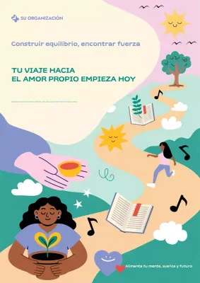 Póster colorido y moderno de guía de autocuidado