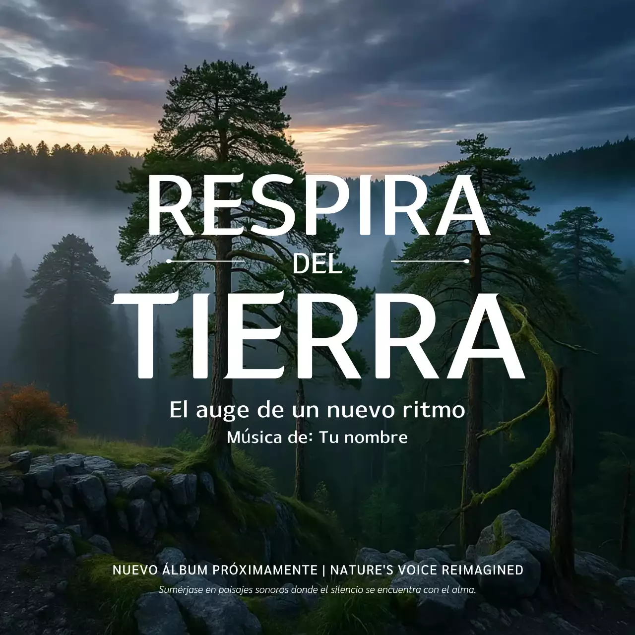 Publicación en redes sociales para promocionar la música de Green Nature