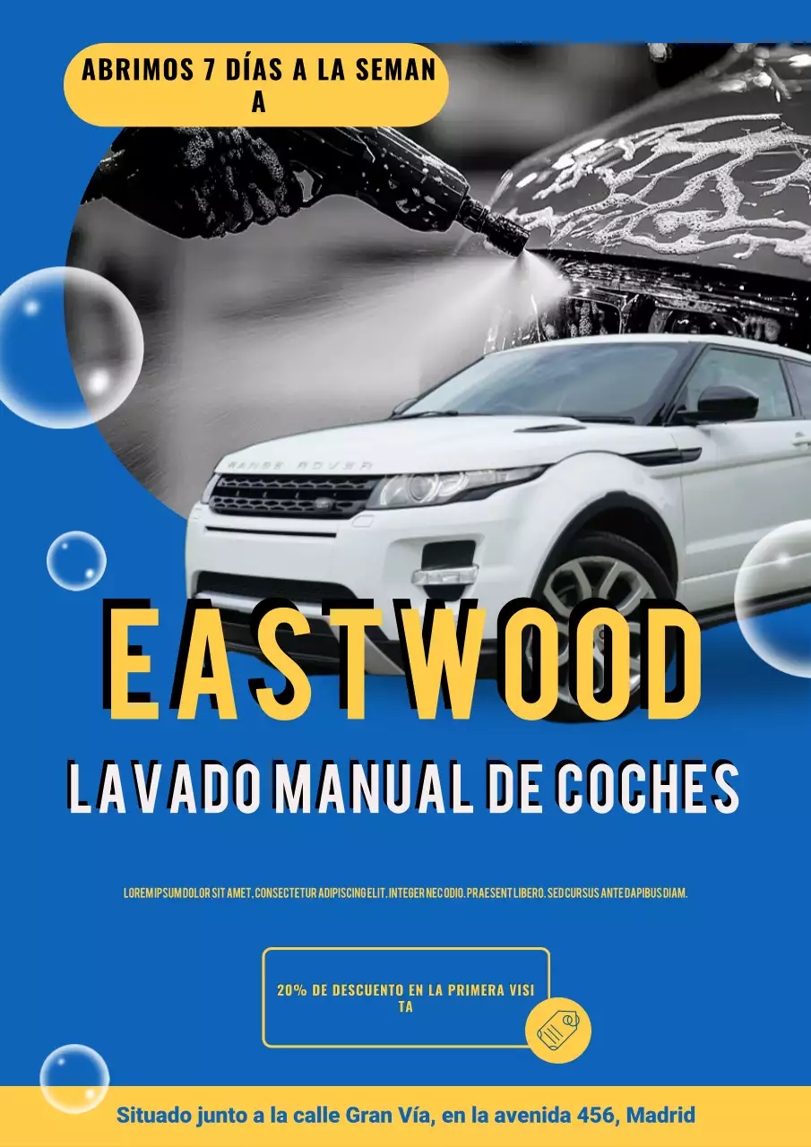 Promoción de lavado de autos Blue Modern