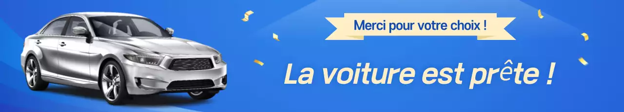 Publicité pour une voiture bleue moderne