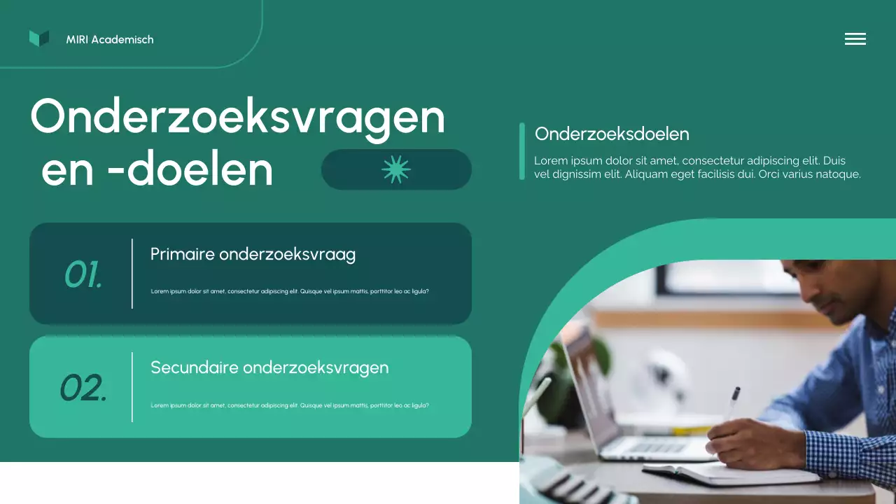 Presentatie van het onderzoeksvoorstel 'Groen Modern'