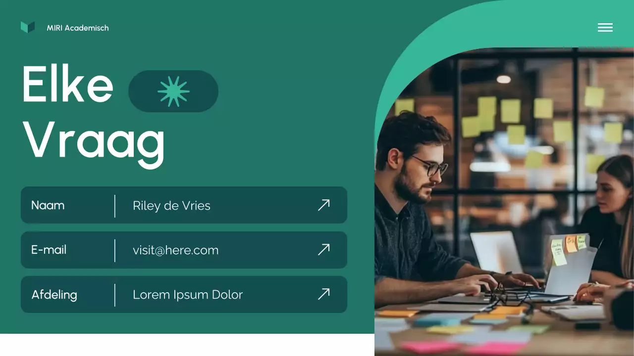 Presentatie van het onderzoeksvoorstel 'Groen Modern'