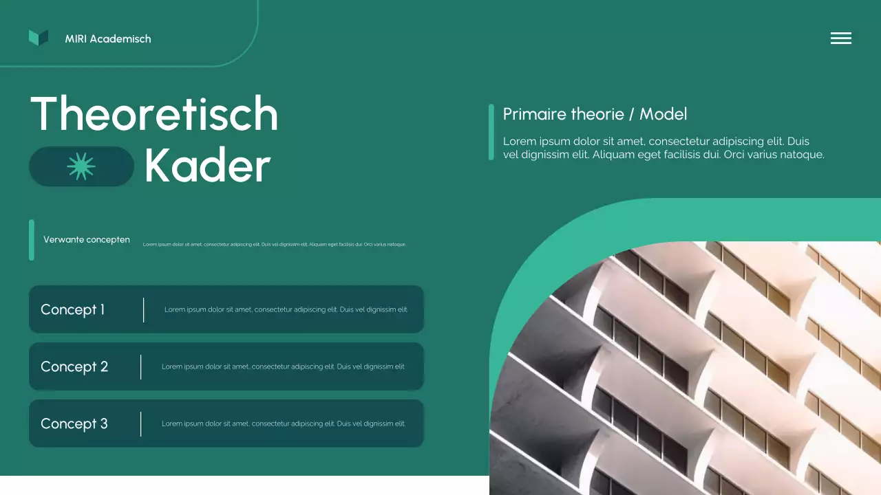 Presentatie van het onderzoeksvoorstel 'Groen Modern'