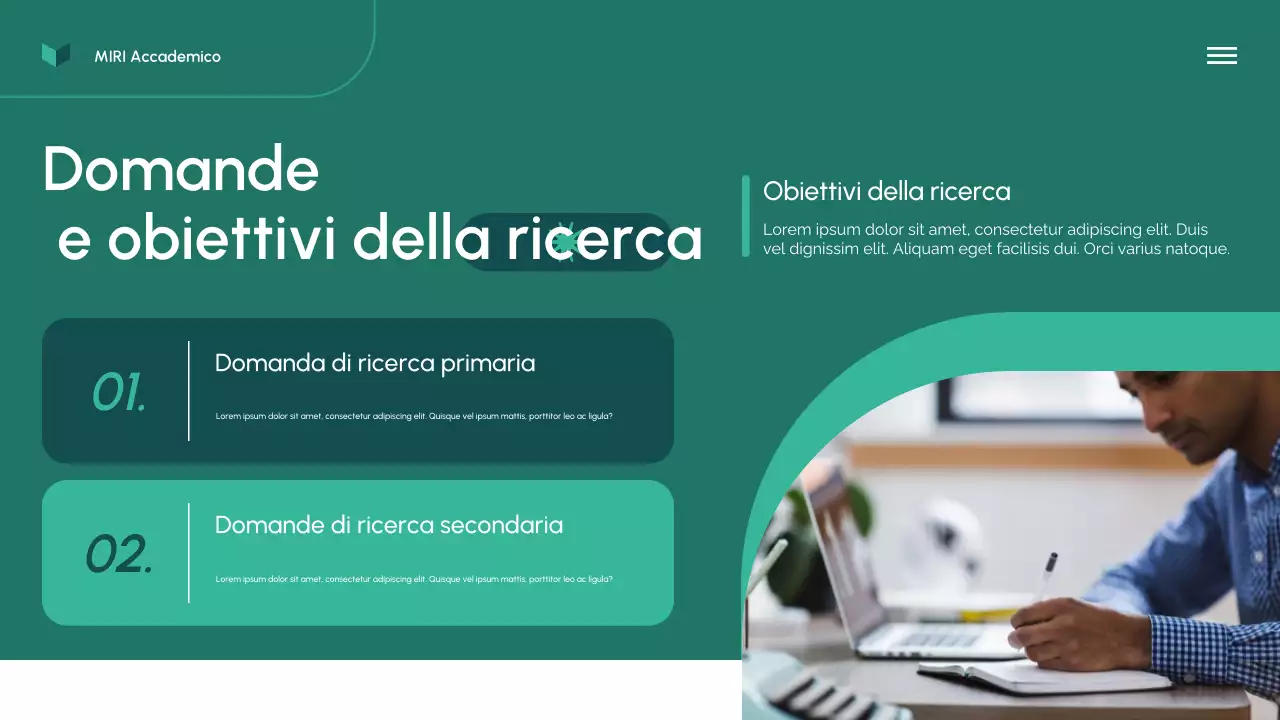 Presentazione della proposta di ricerca moderna e verde