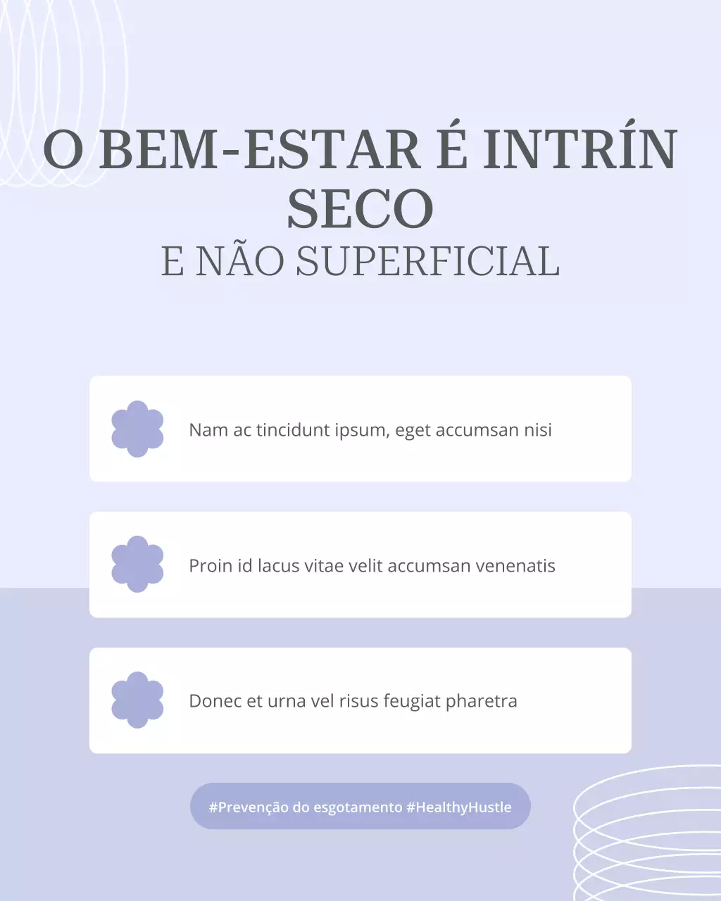 Anúncio de Bem-Estar Minimalista Roxo