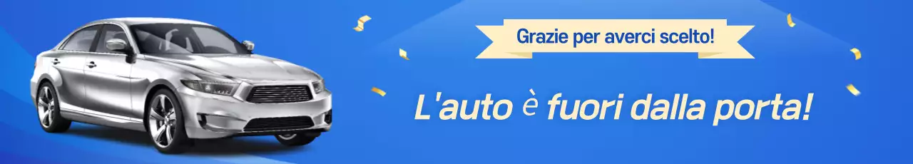 Pubblicità di auto moderna blu