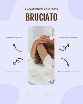 Post Instagram sul benessere tra lavoro e vita privata in stile viola