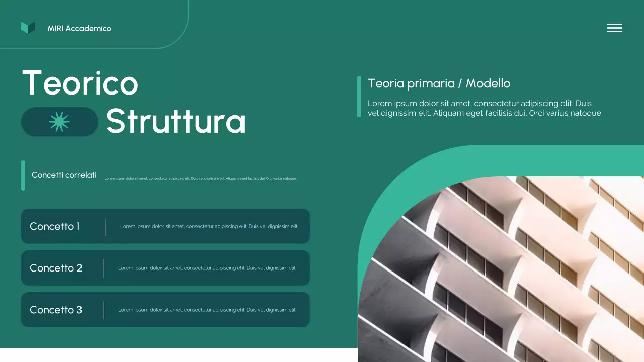 Presentazione della proposta di ricerca moderna e verde