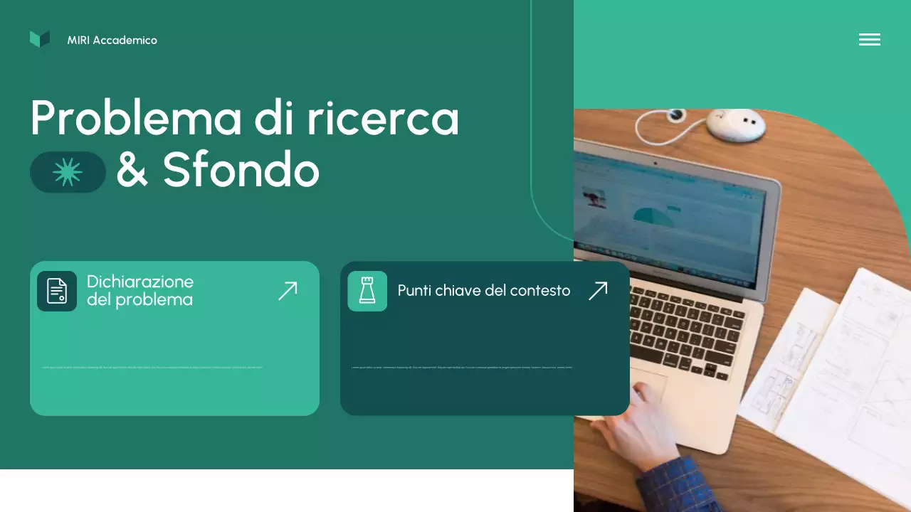 Presentazione della proposta di ricerca moderna e verde