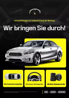 Gelbes modernes Auto-Event