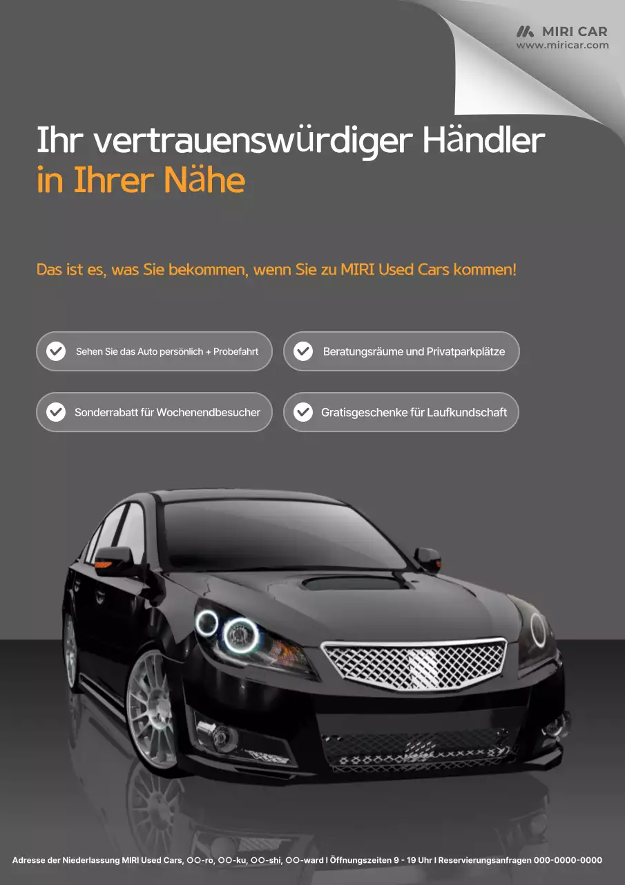 graue moderne Autowerbung